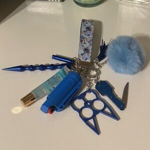 Blue Self-Defense Keychain Set